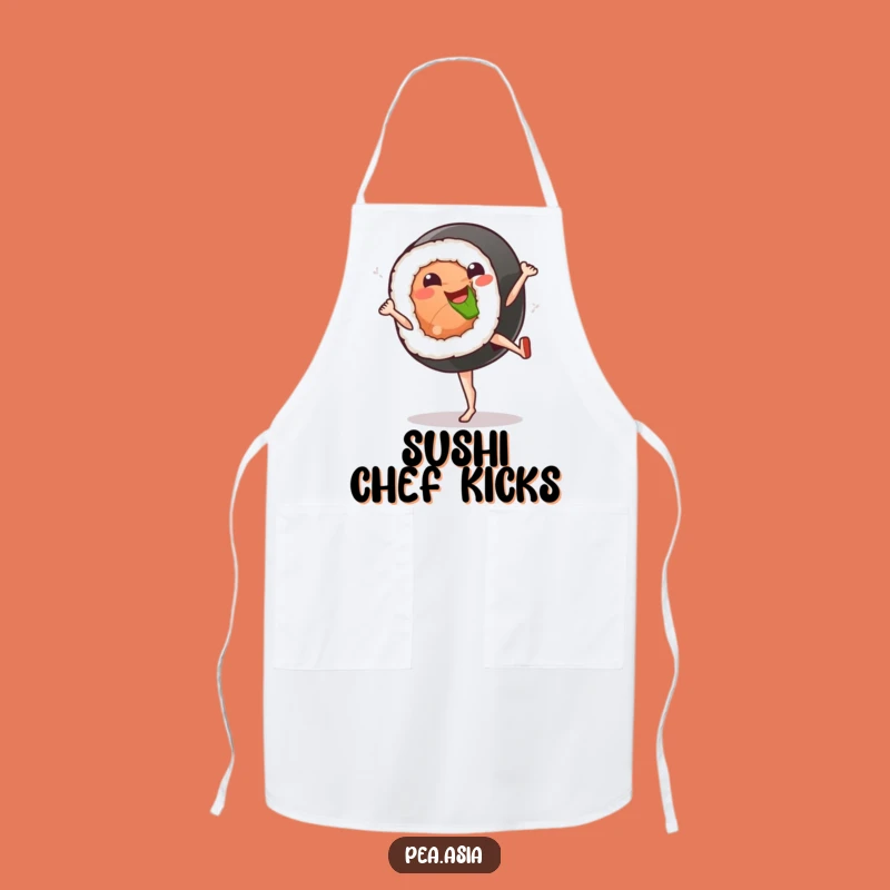 Funny Sushi Kick Apron: Cook with Flair, Fun Kitchen Gift