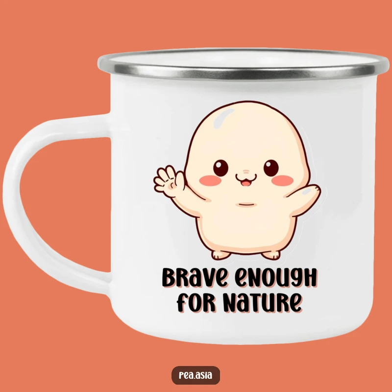 Funny Shy Dumpling Camping Mug: Durable & Cute for Outdoor Adventures