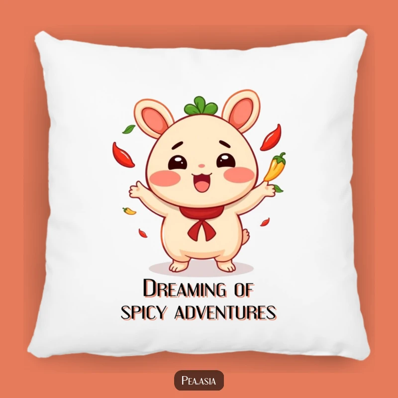 Funny Bao Bun Pillow: Cozy Cushion with Cheerful Chili Juggler