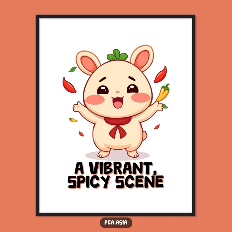 Funny Bao Bun Digital Art: Instant Cheerful Decor with Chili Juggler