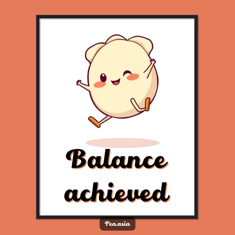 Funny Gyoza Cartwheel Digital Art: Instant Dumpling Humor Download, Perfect Funny Gift