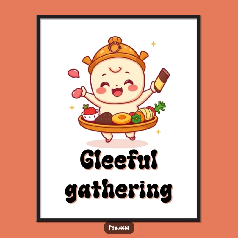 Funny Dim Sum Digital Art: Instant Platter Joy Download, Perfect Funny Gift