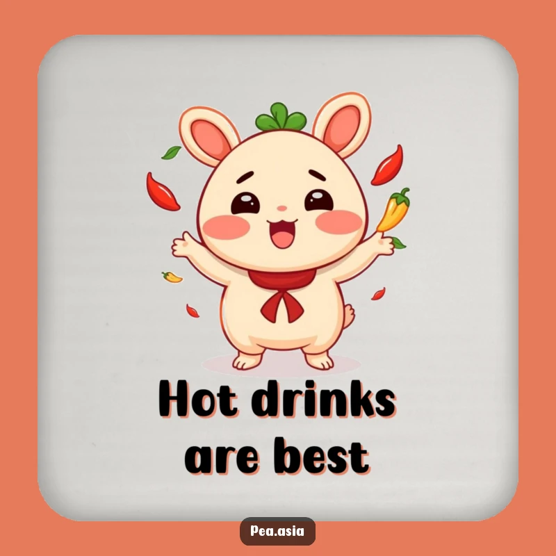 Funny Bao Bun Coasters: Cheerful Chili Juggler Table Protection