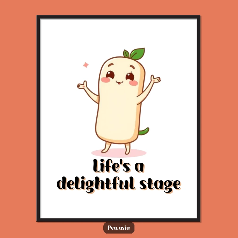 Funny Spring Roll Poster: Graceful Dancer Art for Whimsical Decor
