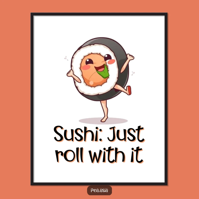 Funny Sushi Wall Art! Free Printable Kickin' Character Art You Can Print