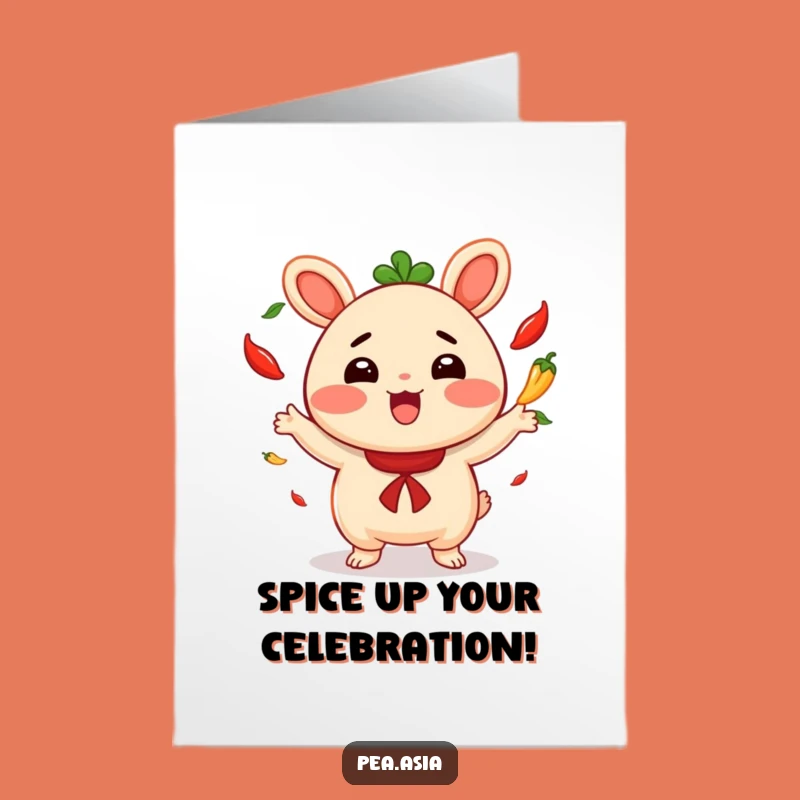 Bao Bun Juggling Peppers Free Printable Congrats Card - Downloadable Fun