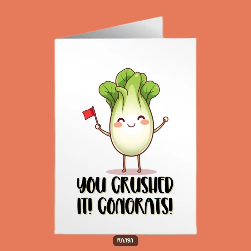 Free Printable Bok Choy Congrats Card - Waving Victory Downloadable!