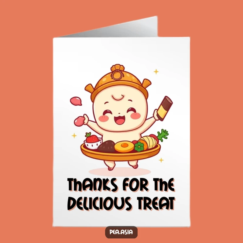 Free Printable Dim Sum Platter Thank You Card - Bouncing Gratitude Downloadable!
