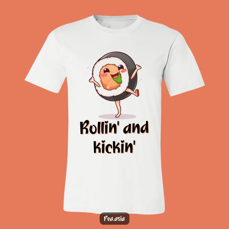 Funny Sushi Kick T-Shirt: Eat, Kick, Repeat! Fun Foodie Gift